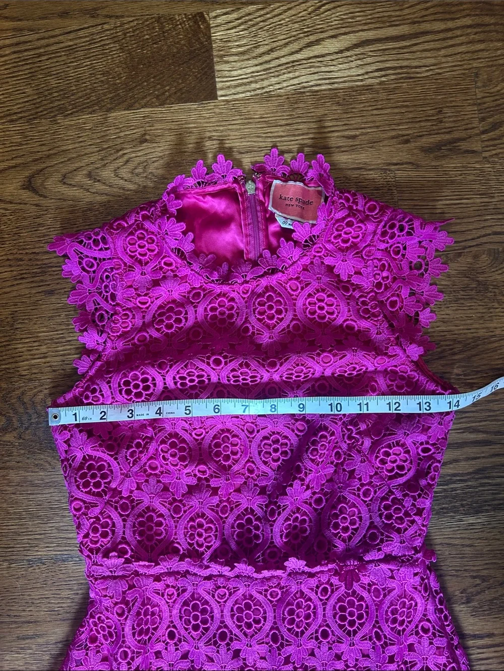 Kate Spade Scallop Lace Midi Dress Magenta size 00